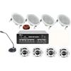 Prostore Italy Impianto Audio Filodiffusione+8 Altoparlanti+Bluetooth+100Mt Cavo +Microfono