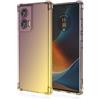 RankOne Custodia per Telefono Adatta per Motorola Moto Edge 50 Fusion (6.7 Inches) Custodia con Gradiente di Colore in Silicone TPU Trasparente - Oro Nero