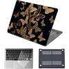 HLAAJJX Cover per MacBook Air 13 Pollici M4 M3 M2 2025 2024 2023 2022 con display Liquid Retina,Custodia Dura & Tastiera Cover per MacBook Air 13,6 A3240 A3113 A2681,Farfalla Dorata