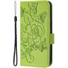 Adolasx Cover compatibile per Samsung Galaxy A55 5G Pelle Tinta Unita Portafoglio Magnetica con Disegni Motivo Flip Custodia Antiurto Resistente Libro Case Donna Uomo - Verde B