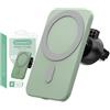 TecnoOdino 15W Caricatore Wireless Auto Compatibile con Mag-Safe, Supporto Telefono Auto Magnetico, Ricarica Wireless Auto iPhone SE 8 X 11 12 13 14 15 (verde)