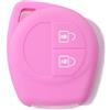 Lage [Portachiave] Guscio Cover Chiave in Silicone per Telecomando Auto Suzuki Swift Vitara Jimny Gran Vitara Ignis Alto SX4 Liana Splash Baleno Karimun Wagon R Opel Agila Fiat Sedici 2 tasti (ROSA)