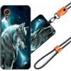 JEZSTHAI Cover Compatibile con Samsung Galaxy Xcover 7,Cellulare Girocollo Custodia con Cordino Laccio Tracolla Regolabile,Antiurto AntiGraffio Protettiva Silicone TPU Motivi Bumper Case,A06