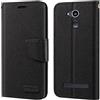 Shantime Custodia Flip in Tessuto Oxford e Pelle PU Compatibile con Saiet Smart Senior STS550, Cover Protettiva con Chiusura Magnetica e Tasche per Carte (Nero)
