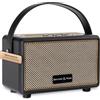 Bennett & Ross BB-820BK Blackmore Junior - Altoparlante bluetooth retrò in pelle con batteria da 5200 mAh - Altoparlante vintage da 20 W - Ingresso microSD con lettore MP3 - Ingresso Aux - Cassa nero