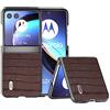 COQUE Custodia per telefono Motorola Razr 40 Ultra Cover,Custodia ultrasottile in vera pelle in vero coccodrillo-Marrone
