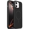 Mixroom - Custodia Cover Case per iPhone 11 in Tpu silicone liquido morbido compatibile con MagSafe con cerchio magnetico integrato Nero C09