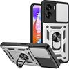 ESTH® Cover per Honor 90 Lite 5G con Custodia per Fotocamera Scorrevole e Supporto ad Anello [Custodia Paraurti Compatibile con Supporto Magnetico per Auto], Argento