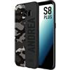 CUSTOMIZZA - Custodia cover nera morbida in tpu compatibile per Samsung S8 PLUS camouflage mimetico militare personalizzata nome