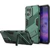 ESTH® Custodia per Oppo Find X5 Pro con Supporto [Compatibile con Supporto Magnetico per Auto] Cover Paraurti PC + TPU, Verde