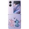 LA CASA DE LAS CARCASAS Custodia per OPPO Find N2 Flip Ufficiale Disney Angel & Stitch Bacio per proteggere il tuo cellulare. Cover per OPPO in silicone trasparente flessibile con licenza ufficiale di Lilo & Stitch