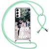 Xylota Cover Personalizzate con Cordino per Samsung Galaxy A13 5G, Personalizzata con Foto Testi Immagine Custodia, Personalizzato Case con Laccio Tracolla per Samsung A13 5G 6,5'', verde