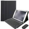 HLTOOP Custodia Universale con Tastiera per Tablet da 9,7,10,1,10,2,10,5,10,9,11, con Tastiera Bluetooth Wireless Rimovibile,Mouse Bluetooth Senza Fili Ricaricabile,Black English Layout