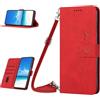 Mo-Somnus Custodia a portafoglio per Samsung Galaxy A23 5G/A23 4G/M13 4G/M23 5G/F23 5G, Custodia Flip Pelle Portafoglio Libro Cover con cordino tracolla Compatibile con Samsung A23 5G - Rosso
