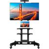 Yaheetech Supporto TV da Pavimento Carrello con Ruote Staffa Mobile TV 30-60 Pollici Portata 50 Kg Ultra Stabile in Acciaio Altezza Regolabile Max VESA 600 x 400 mm
