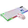 Homoyoyo Tastiera e Mouse Gaming Cablato Bianco Con Retroilluminazione Led Design Ergonomico e Antitraspirante Per Uso Prolungato e Protezione Liquidi