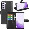JIUNINE Cover per Samsung Galaxy S23, Custodia Libro in Pelle Sintetica Portafoglio Case Flip Antiurto [Slot per Schede] [Chiusura Magnetica] Compatibile con Samsung Galaxy S23, Nero