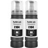 LAIPENG 104 Inchiostro Compatibile con Epson 104 per ET-2710 ET-2711 ET-2712 ET-2714 ET-2715 ET-2720 ET-2721 ET-2726 ET-2810 ET-2815 ET-2820 ET-2821 ET-2825 ET-2826 ET-4700 Stampante (2 Nero)