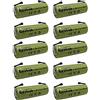 Electron 10x Batteria ricaricabile Ni-Mh 4/5AA 4/5 AA 1,2V 1200mAh 42x14mm con lamelle linguette terminali a saldare per pacco pacchi batteria