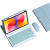 HLTOOP Custodia con Tastiera per Huawei Matepad SE 11 Pollici 2024, Tastiera Bluetooth Wireless Rimovibile Retroilluminata con Portapenne, Mouse per Tablet,Blu