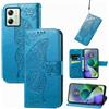 JIUNINE Custodia a Libro in Pelle per Motorola Moto G54 5G, Blu