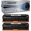 alphaink 2 Toner Compatibili con Canon 054H 054 CRG-054H per Stampanti Canon ImageClass MF640C MF642Cdw MF641Cw MF643Cdw MF644Cdw MF645Cx LBP621Cdw (2 Nero)