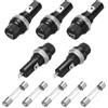 QUARKZMAN 5Pcs Portafusibili A Pannello 45 x 18.4mm 250V 125V 30A Con Cappuccio A Vite Inclusi 5Pcs Fusibili In Vetro A Sfusione Rapida 6 x 30mm