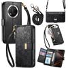 LIAOCY A Tracolla Custodia Per Honor Magic7 Lite/Magic 7 Lite, Cover Con Portafoglio Porta Carte E Scocca Interna In TPU, Antiurto E Antigraffio Con Supporto, Black.