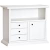 Vicentini arreda MOBILE PORTA TV IN LEGNO SHABBY CHIC BIANCO OPACO, MADE IN ITALY