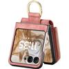 COQUE Custodia per Motorola Razr 50, stile retrò, con cerniera, con coulisse, colore: rosa