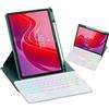 HLTOOP Custodia con Tastiera per Lenovo Tab M11 11 Pollici 2024 (TB330FU/TB330XU), Custodia Girevole A 360°, Tastiera Bluetooth Staccabile con Retroilluminazione A 7 Colori E Touchpad,Verde