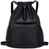 JYNVO Zaino Calcio Basket, Borsa a Rete con Moschettone, Nero, 50 cm × 33 cm