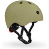 Scoot & Ride Scoot and Ride & Kid - Casco Small-Medium fino a Small (51-55 cm), vestibilità regolabile, design leggero, traspirante, fibbia magnetica, certificazione di sicurezza, verde oliva