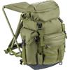 THKFISH 35l Zaino Da Pesca Idrorepellente Con Sedia, Zaino 3 In 1 Con Porta Canne, Tasca Portaoggetti, Sgabello Portatile, Per Pesca All'Aperto, Campeggio E Caccia, Verde