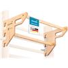 Skandika Vira Barra per trazioni in legno | Made in Germany, con 2 barre, per spalliera da appendere, senza forare o avvitare, carico massimo 130 kg, peso 3,1 kg (Frassino/naturale)