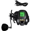 Honseadek Mulinello da pesca elettrico per baitcasting, con display digitale, ricaricabile, 7,2:1, ad alto rapporto di trasmissione, mulinello da pesca digitale (nero sinistro)