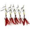 LENPABY 5PCS piuma ami da pesca, Rooster Tail, Fishing spinner Spoon esche ruotabile Inline Bass pesca alla trota affrontare esche 8 cm-8.6g Spinners, Spinnerbaits, Blade spinner esche