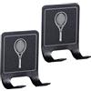 Generic Supporto per racchetta da tennis da parete, in acciaio inox + gancio in metallo, supporto per racchette da tennis per garage, salvaspazio, ideale per garage, camera da letto e palestra