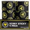 Goat Tape Scary Sticky Premium Athletic/Weightlifting Tape - Set di 4 rotoli di nastro adesivo nero e giallo