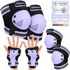 Kidiyana Set protezioni Kidiyana + casco per bambini (48-54 cm) - Set 6 in 1 con ginocchiere, gomitiere e polsini per monopattino, pattini in linea, skateboard e bicicletta, taglia S (2-6 anni), viola