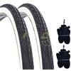 DEESTONE KIT 2 DUE COPERTONI + 2 DUE CAMERE PER BICI MTB 26x1.75 BIANCO NERO SLICK STR.