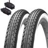 ECOVELO 2 COPERTONI KENDA 20 X 1.75 (47-406) + CAMERE D'ARIA CON VALVOLA SCHRADER AMERICA BIANCO NERI GOMMA X GRAZIELLA CITY BIKE STRADALE