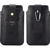 QBYVQQN Fondina Cellulare Cintura Pelle Uomo, Marsupio Cellulare Cintura Pelle, 7.2 Impermeabile Pelle Sacchetto Clip Verticale Custodia Porta Borsa Clip da Cintura Borsello per Outdoor Campeggio Viaggio