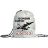 MOCHEIA SHOP Sacca a Zaino Brainrot Personalizzabile con nome, realizzata in ottimo poliestere, misura 30x40 cm. (bombini gusini)