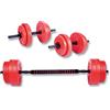 Rovera SET Dischi Pesi Componibili da 17 Kg con Asta Bilanciere e Manubri Inclusi, rosso