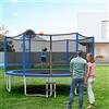 GYMAX Trampolino Elastico per Bambini, Certificazione GS, Tappeto Elastico da Esterno con Rete, Anello da Basket, Palla (M)