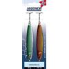 Marinor Marinorsilda Pilker Set di 2 ganci VMC, 25/40/60 g, 5 varianti di colore, pesca in mare, indicatori di direzione, esca da jig, frecce costiere, esche per mare (SG/GR - Argento/Verde+ Oro, 40g)