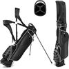 LIFEZEAL Borsa da Golf, Borsa Portatile con 4 Divisori Divisori, Borsa da Golf con Spallacci Regolabili, Borsa Leggera per Mazze da Golf per Uomo e Donna (nero)