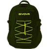 Etoile Zaino Track ZA-TRA per Givova Sport Calcio Calcetto Relax Allenamento Fitness Palestra Zainetto Borsone Zaini Borsoni Viaggio Bags (Verde Militare/Giallo Fluo, H 46 x L 36 x P 15 cm)