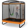 LIFEZEAL Trampolino con altalena per bambini, tappeto elastico per bambini, con rete protettiva in rete e porta, ideale per interni ed esterni (arancione)